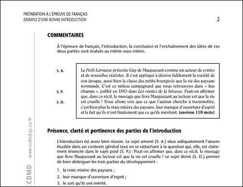 Exemple d 'une très bonne conclusion  ccdmd